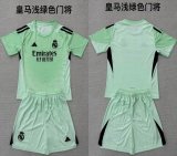 2025-2026 Real Madrid club light green kid goalkeeper soccer jerseys