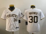 Youth Nike Pittsburgh Pirates #30 Paul Skenes white majestic baseball jerseys