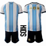2026 World Cup Argentina Team white skyblue kid soccer jerseys home