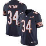 Nike Chicago Bears #34 Walter Payton dark blue Color Rush Limited Jerseys 100th patch