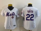 Women Nike New York Mets #22 Juan Soto white majestic mlb jerseys-BD 03