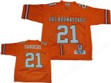 Barry Sanders Jersey Orange 21 Oklahoma State Cowboys NCAA Jersey