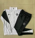 2025-2026 Chelsea white black kid Soccer jackets with Long Trousers E25146