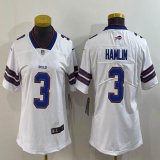 Women Nike Buffalo Bills #3 Damar Hamlin white Color Rush Limited Jersey-BD