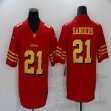 Nike 49ers #21 Deion Sanders red gold nike Color Rush Limited Jerse-BD