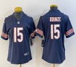 Women Nike Chicago Bears #15 Rome Odunze Navy Color Rush Limited Jersey