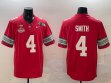 Ohio State Buckeyes #4 Jeremiah Smith red college football jerseys with 2025 championship patch