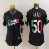 Youth Nike Los Angeles Dodgers #50 Mookie Betts black fashion majestic baseball jersey