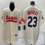 Nike Los Angeles Angels Nike Los Angeles Angels #23 Archie Bradley beige majestic baseball Jersey