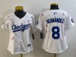 Youth 2025 Nike Los Angeles Dodgers #8 Enrique Hernandez white fashion majestic baseball jerseys Sakura plate 01