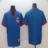 Nike Chicago Cubs blank throwback Blue baseball jersey