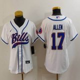 Women Buffalo Bills 17# Josh Allen white nike baseball jerseys Joint name-BD