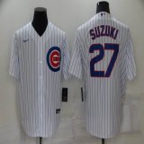 Nike Chicago Cubs #27 Suzuki white majestic baseball jersey-BD