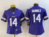 Women Minnesota Vikings #14 Sam Darnold Purple Color Rush Limited Jersey 01