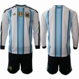 2026 World Cup Argentina Team white skyblue black long sleeves soccer jerseys home