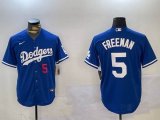 Los Angeles Dodgers #5 Freddie Freeman blue majestic baseball Jerseys-BD 01