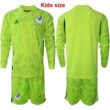 2025 -2026 Mexico team green kid goalkeeper long sleeves soccer jerseys adidas logo