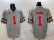 Ohio State Buckeyes #1 Quinshon Judkins gray college football jerseys with 2025 championship patch