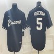 Nike Atlanta Braves #5 Freddie Freeman black majestic baseball jersey inverted version