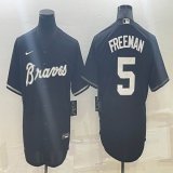 Nike Atlanta Braves #5 Freddie Freeman black majestic baseball jersey inverted version