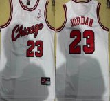 Chicago Bulls #23 Michael Jordan white throwback nba basketball jersey-XD 01