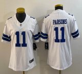 Women Nike Dallas Cowboys #11 Micah Parsons white Color Rush Limited Jersey 01