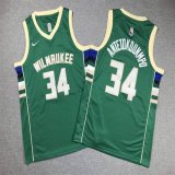 Youth Nike Milwaukee Bucks 34# Giannis Antetokounmpo green nba basketball Jersey