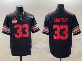 Ohio State Buckeyes #33 Jack Sawyer black college football jerseys with 2025 championship patch