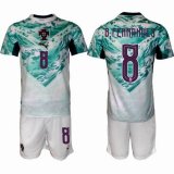 2026-2027 Portugal team #8 B.FERNANDES white green soccer jerseys away