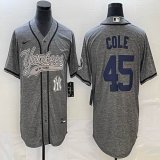 Nike New York Yankees #45 Gerrit Cole Hemp grey majestic baseball Jersey Joint name 02