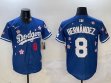 2025 Nike Los Angeles Dodgers #8 Enrique Hernandez blue fashion majestic baseball jerseys Sakura plate