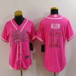 Women Buffalo Bills 17# Josh Allen pink nike baseball jerseys Joint name-BD