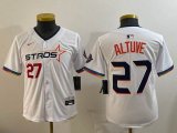 Youth Houston Astros #27 Jose Altuve white majestic baseball jerseys Joint name