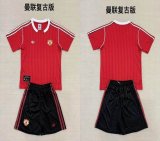 2025-2026 Manchester United club red throwback kid soccer unifors