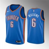 Youth Oklahoma City Thunder #6 Jaylin Williams blue nba jerseys Hot press font