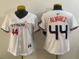 Women Houston Astros #44 Yordan Alvarez white majestic baseball jerseys Joint name
