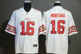 Nike San Francisco 49ers #16 Joe Montana white color Rush Limited Jersey with Sleeve label