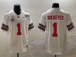 Ohio State Buckeyes #1 white college football jerseys with 2025 championship patch