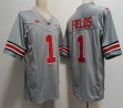 Ohio State Buckeyes #1 Justin Fields gray NCAA 2023 Stitched College Football Jersey