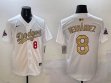 2025 Nike Los Angeles Dodgers #8 Enrique Hernandez white gold fashion majestic baseball jerseys 01
