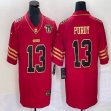 Nike San Francisco 49ers #13 Brock Purdy red Color Rush Limited Jersey with 75 th patch