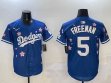 2025 Nike Los Angeles Dodgers #5 Freddie Freeman blue fashion majestic baseball jerseys Sakura plate 01