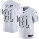 Oakland Raiders #81 Tim Brown Nike White Color Rush Limited Jersey