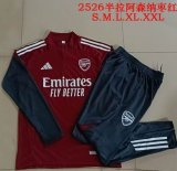 2025-2026 Arsenal club red navy soccer uniforms with Long Trousers B25125
