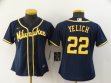 Women Nike Milwaukee Brewers #22 Christian Yelich dark blue majestic baseball jersey