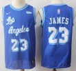 Nike Los Angeles Lakers #23 LeBron James blue basketball jersey -S8