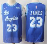Nike Los Angeles Lakers #23 LeBron James blue basketball jersey -S8