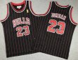 Youth nike Chicago Bulls #23 Michael Jordan black Red stripe nba basketball jerseys -XD