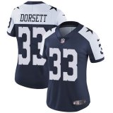 women Dallas Cowboys #33 Tony Dorsett Nike blue white Color Rush Limited Jersey