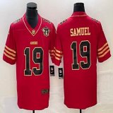 Nike 49ers #19 Deebo Samuel red Color Rush Limited Jersey 75th -BD